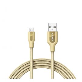 Anker A8143HB1 Premium Durable Cable Double Braided Nylon Fast Charging USB Data Cable 6Ft 1.8M - Golden - 18 Months Anker Official Warranty