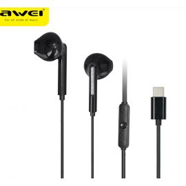 Awei PC-7T Wire-controlled Headset With Microphone Hands-free Calling Ergonomic Headphone Type-C Earphone For Smartphones